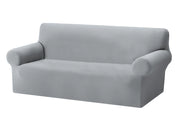 Copridivano Copriseduta Sofà Elasticizzato Tinta Unita Smile Tessuto Millerighe - 4 Posti - Grigio Sassi