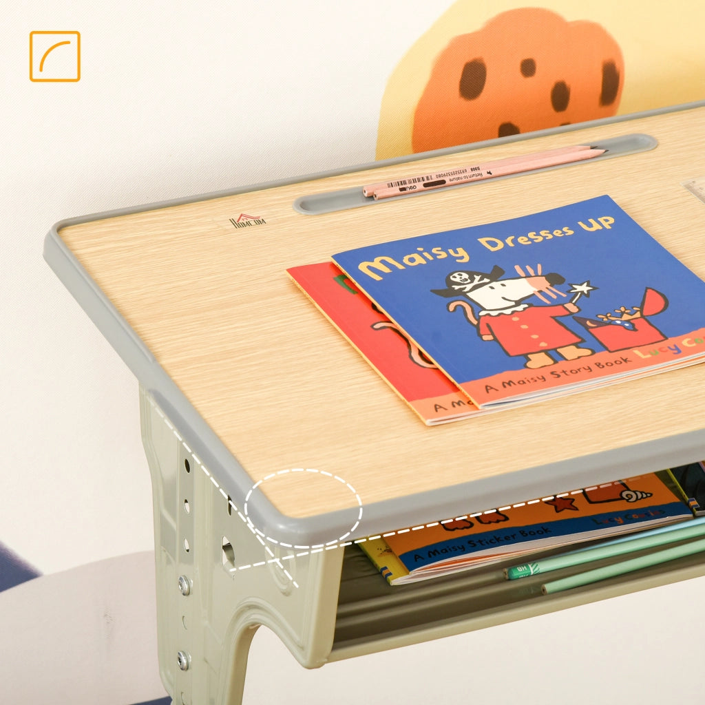 Scrivania per Bambini con Altezza Regolabile e Sedia ¨C zephmum ¨C Legno, Acciaio, MDF, 90x50x75 cm