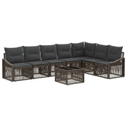 Set Divano da Giardino Regolabile 8 pcs Grigio polyrattan 3436019