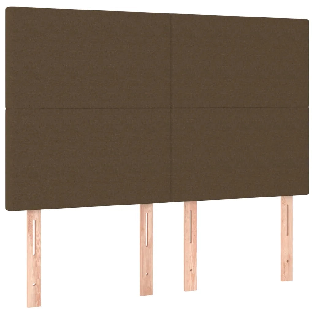 Giroletto a Molle con Materasso Marrone Scuro 160x200cm Tessuto