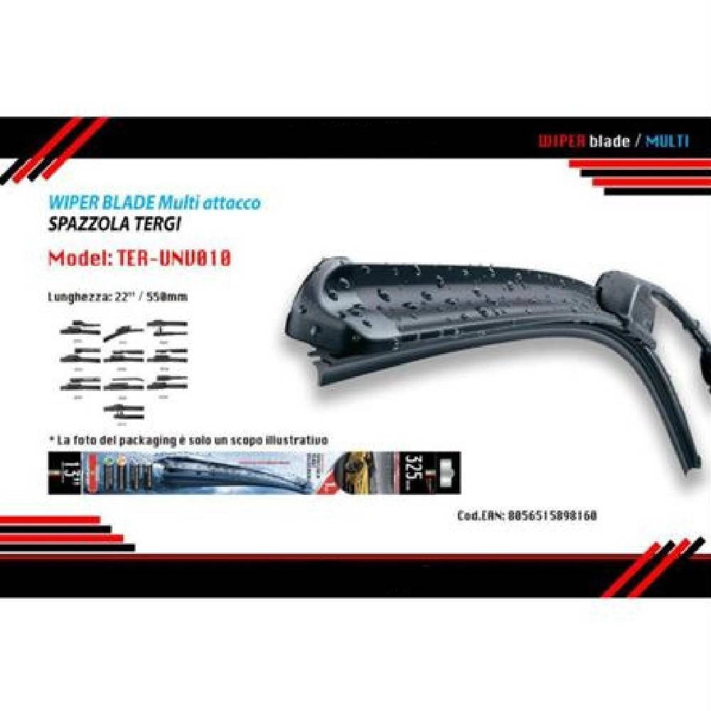 Trade Shop - Tergicristallo Universale Spazzola Multiattacco Auto 22"/550mm Ter-unv010 Maxtech -