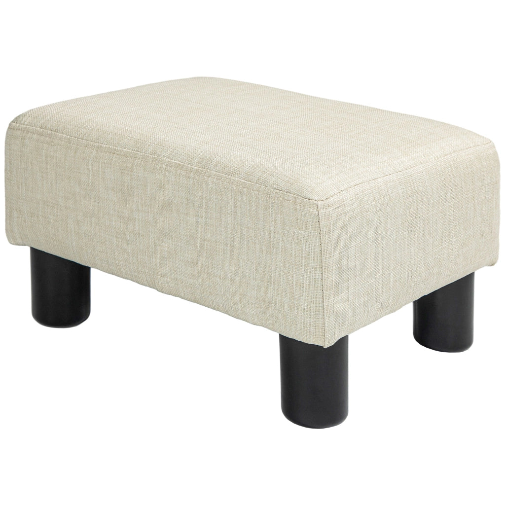 Pouf ¨C zephmum ¨C beige tessuto lino 40x30x24 cm
