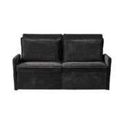 Divano letto 3 in 1 172，5x71x95 cm in ciniglia nera con USB
