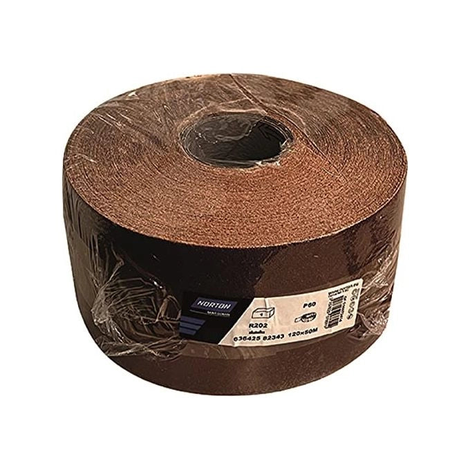 Norton 3190022 R202 Tela smeriglio ossido di alluminio 120 mm 50 m 220 g colore Nero