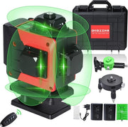 Laser livella con 4D Regolazione Automatica di Livello e Comando a Distanza - 4x360° Linee Laser Verde per Uso Professionale