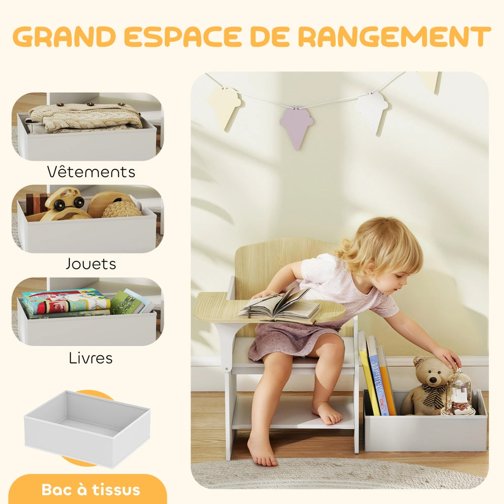 Scrivania per bambini con sedia e ripiano ¨C Minimal ¨C bianco