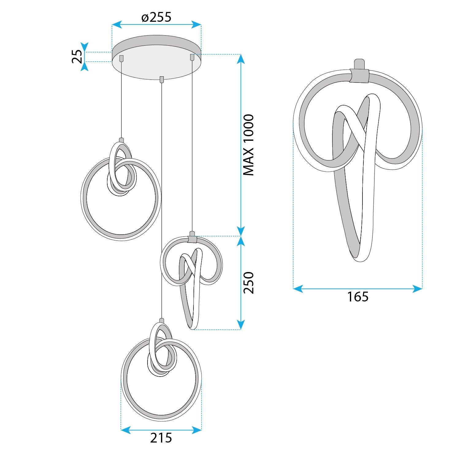 Lampada A Sospensione Led G072-3cpr Gold