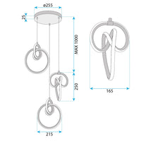 Lampada A Sospensione Led G072-3cpr Gold