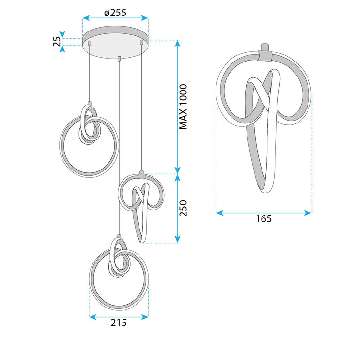 Lampada A Sospensione Led G072-3cpr Gold