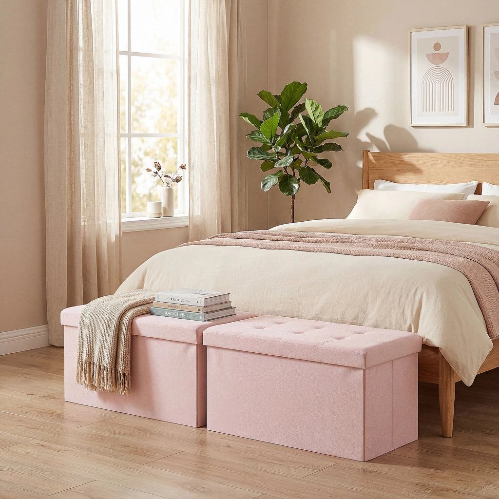 Cassa Panca Pieghevole ¨C zephmum ¨C Rosa 76x38x38 cm
