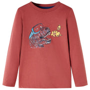 Maglietta Bambino Maniche Lunghe Rosso Bruciato 128cod mxl 132478