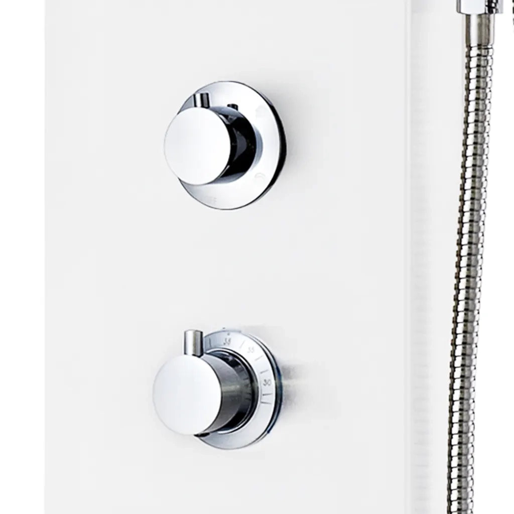 Pannello Doccia in Alluminio 20x44x130 cm Bianco CFW7381604