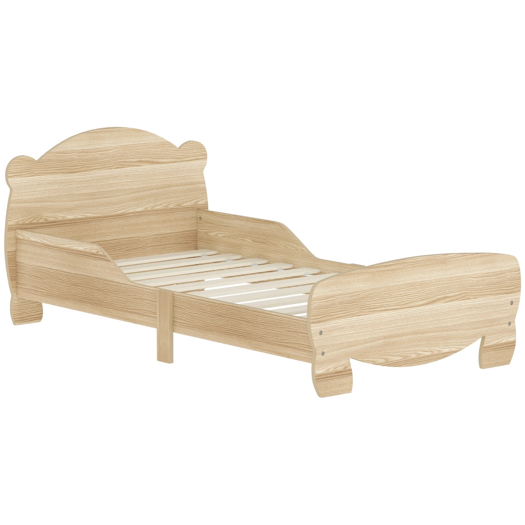 Letto a soppalco per bambini con barriere ¨C zephmum ¨C 70x140 cm legno naturale