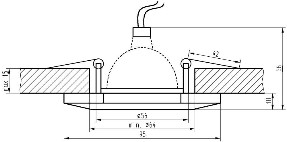Faretto da incasso SS-14 Candellux 1xMR16 cromato vetro