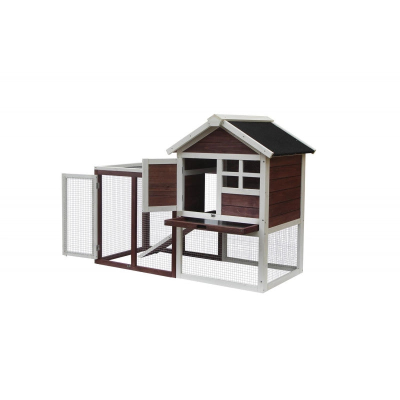 Pollaio in legno da giardino 122x63 cm – 2 spazi interni per 3 galline – spessore pareti 10 mm – PO1206 Foresta