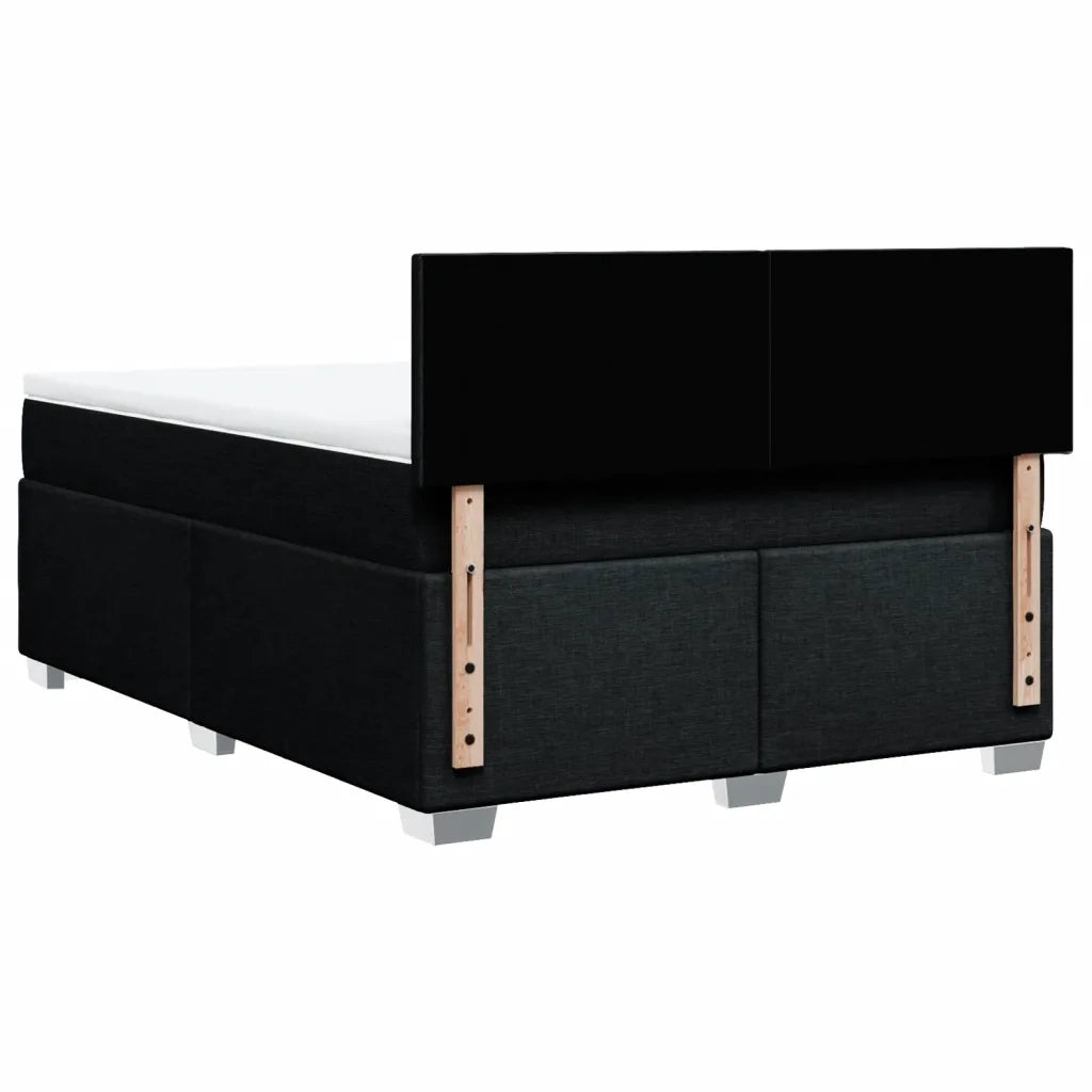 Giroletto a Molle con Materasso Nero 140x190 cm in Tessuto