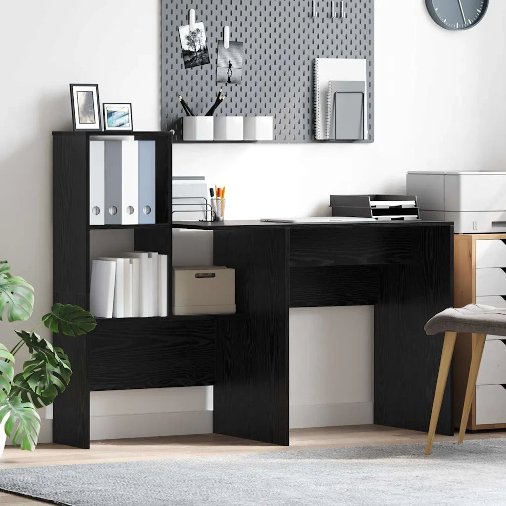 Scrivania Rovere Nero Legno ingegnerizzato 869299