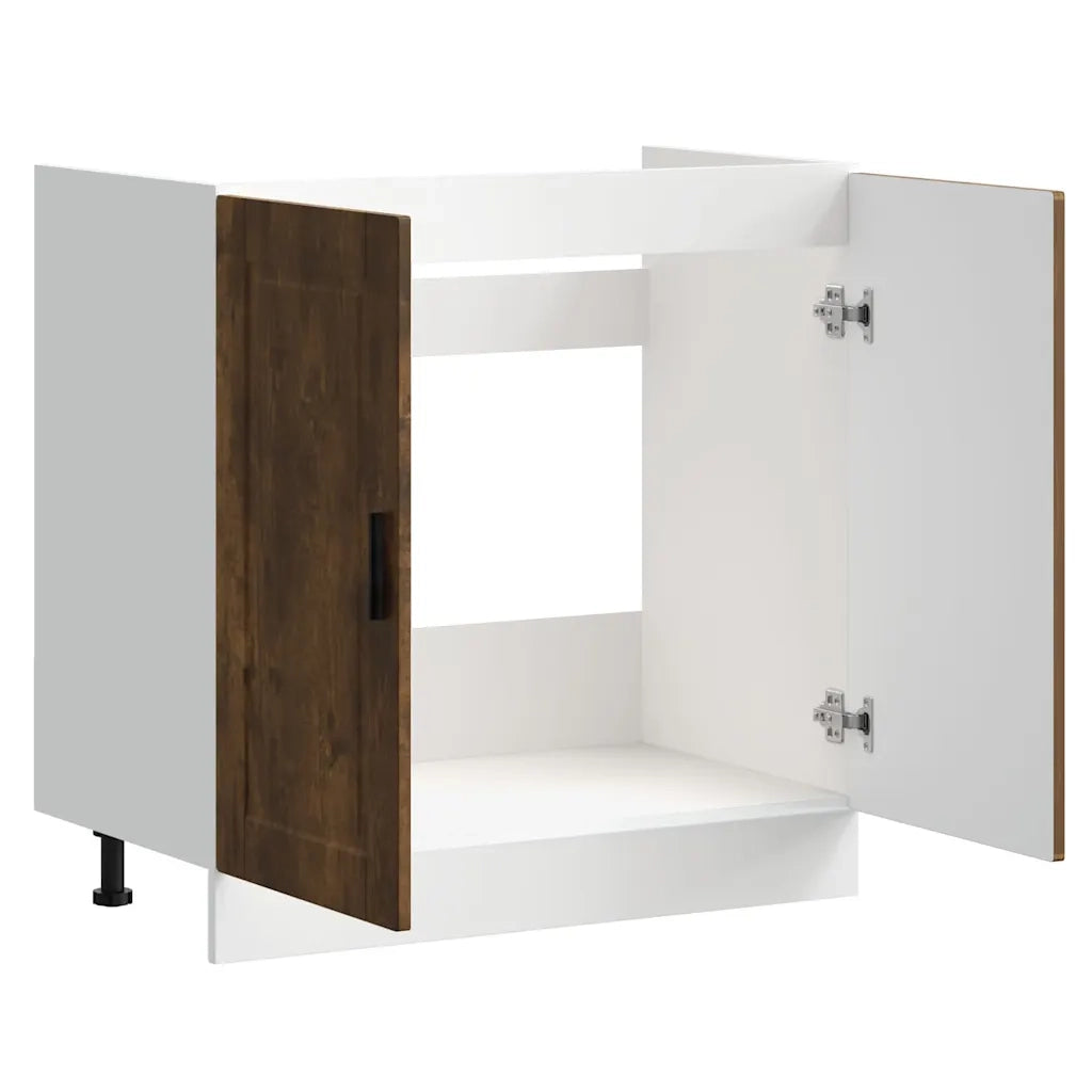 Pensile da cucina | Mobile base lavello Porto Rovere Fumo 80x46x81,5 cm Truciolato