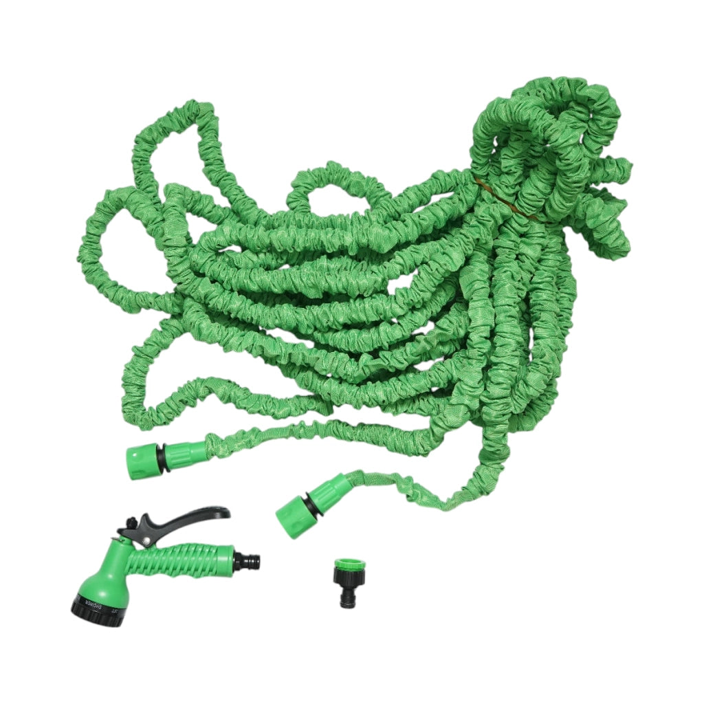 Tubo da giardino estensibile TPE 10-30 m con pistola regolabile a 7 modalità, adattatore 3/4 e raccordo rapido 1/2