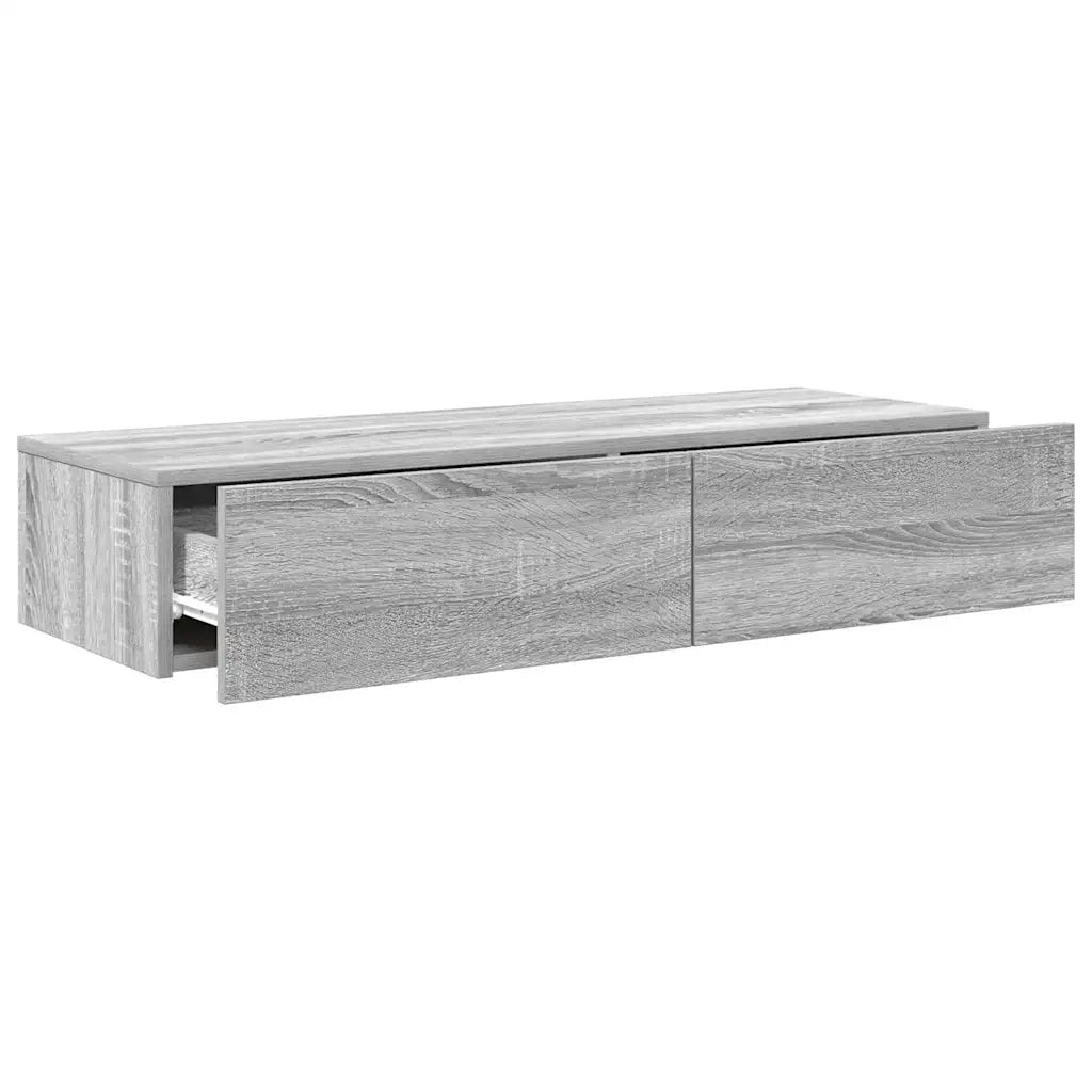 vidaXL Scaffale a Parete con Cassetti Grigio 100x36x19cm in Truciolato