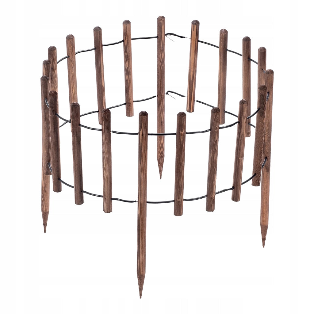 Recinzione da giardino KADAX, bordura in legno per prato, 185 cm, colore marrone.