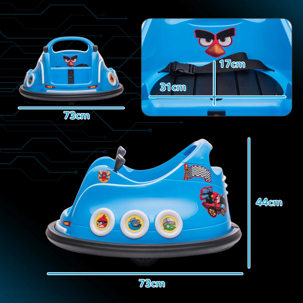 Auto Tamponneuse Elettrica Bambini 12V Angry Bird ¨C zephmum ¨C Blu 73x73x44 cm