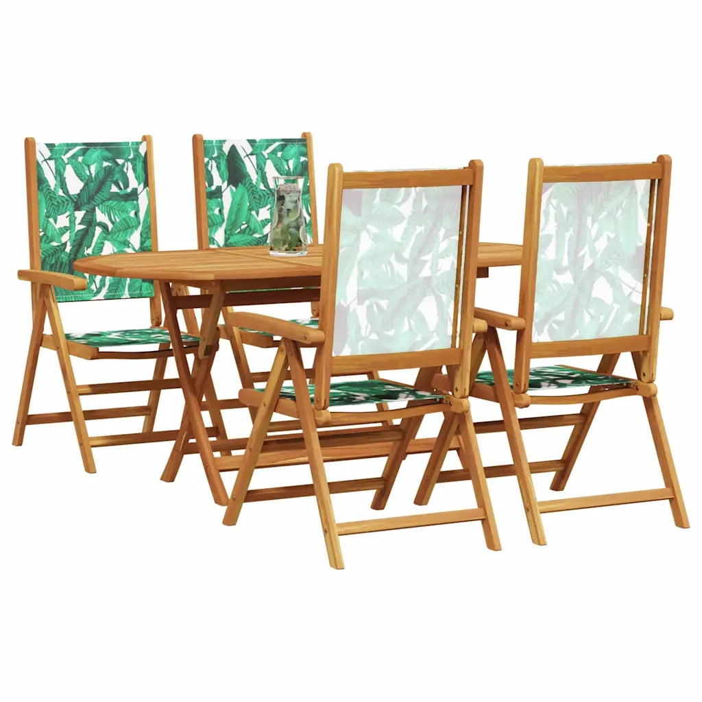 Set da Pranzo per Giardino 5 pcs Motivo Foglia