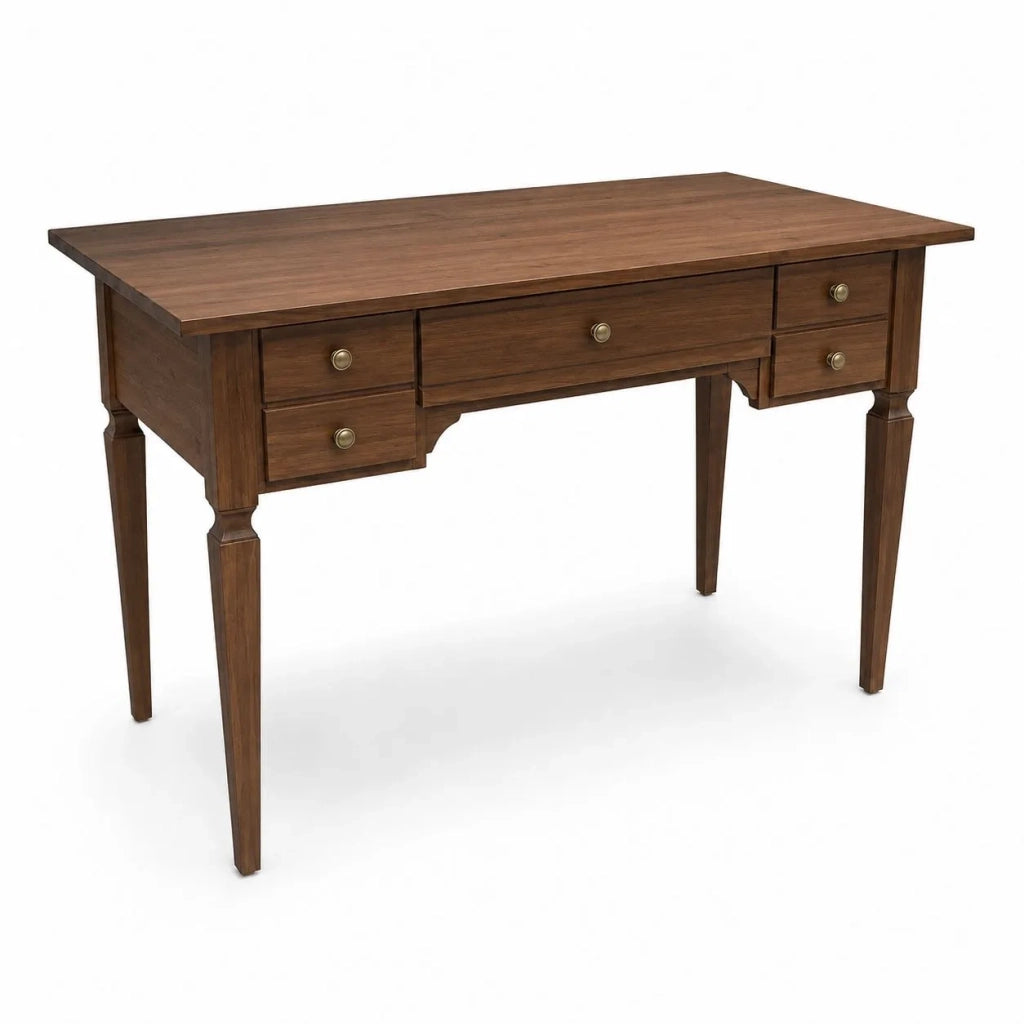 Scrivania 5 cassetti in legno massello grezzo l.120 p.57 h.80 (5014) - Mobili 2G