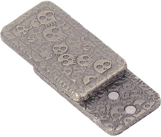 Giocattolo per stress - Slider Fidget con design portatile - Dispositivo di sfregamento metallico - Disegno a forma di teschio - Aiuto per ridurre lo stress - Adatto per ADHD - Dimensioni 5,5 x 3 x 1 cm - Giocattolo per fidget