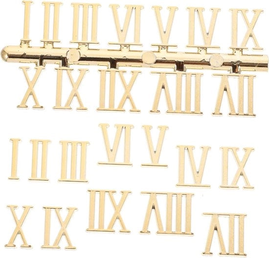 Set di numeri per orologio da parete creativo - Numeri di orologio da sostituire in stile romano - DIY - Numeri in plastica dorata