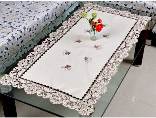 Tela da tavola in satin - Impermeabile - 57x117 cm - Quadrata - Stile rurale francese - Coperta da tavola riciclabile