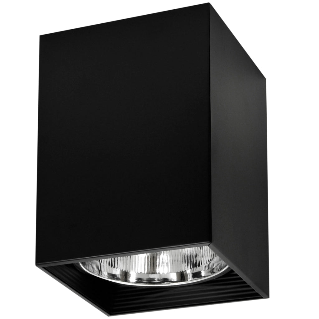 Plafoniera K17 quadrata nera metallo E27 Polux 307811
