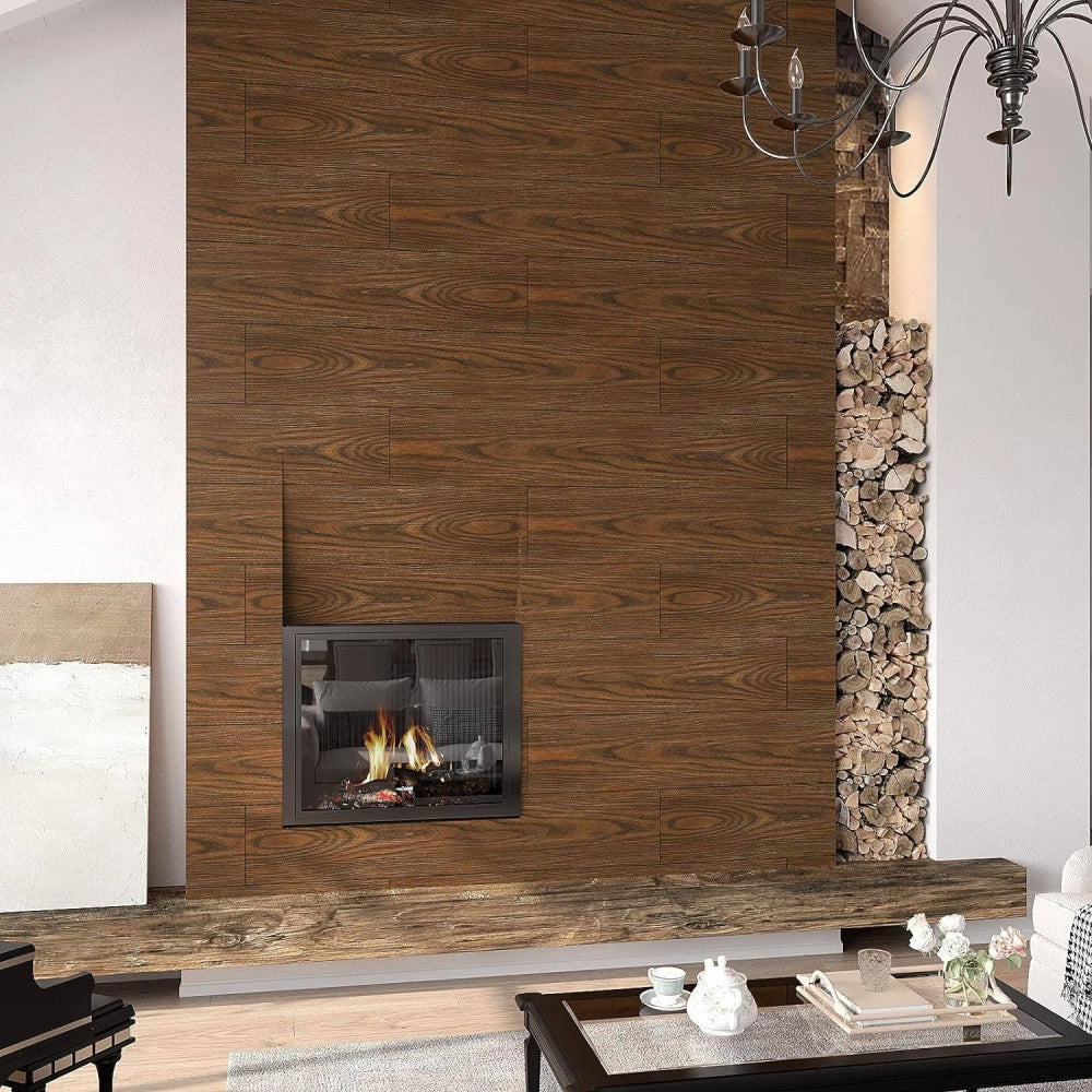 Trade Shop - Pavimento Finto Parquet Effetto Legno Piastrelle Adesive 15x90cm Spessore 6mm -