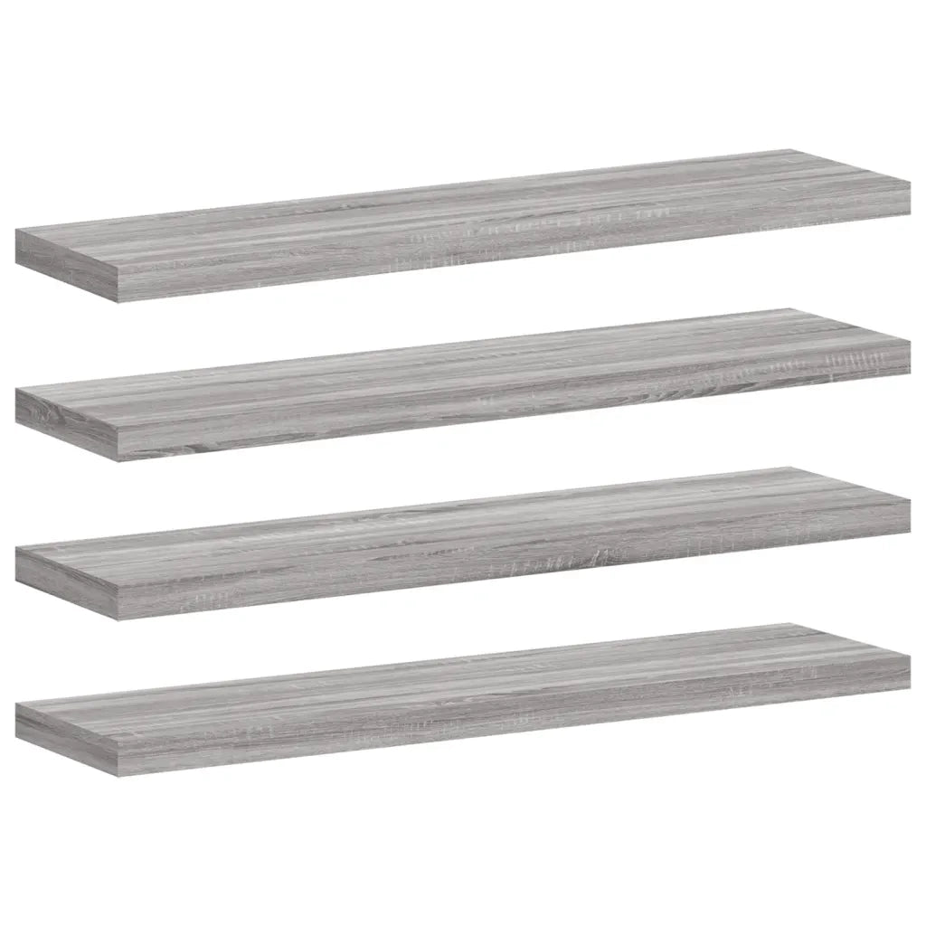 vidaXL Mensole Parete 4pz Grigio Sonoma 40x10x1,5cm Legno Multistrato