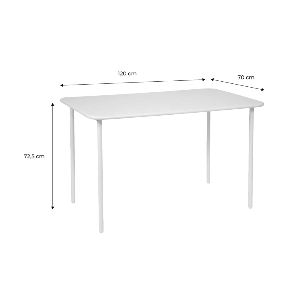 Tavolo da giardino in acciaio, 4 posti, 120cm, rosa tostato