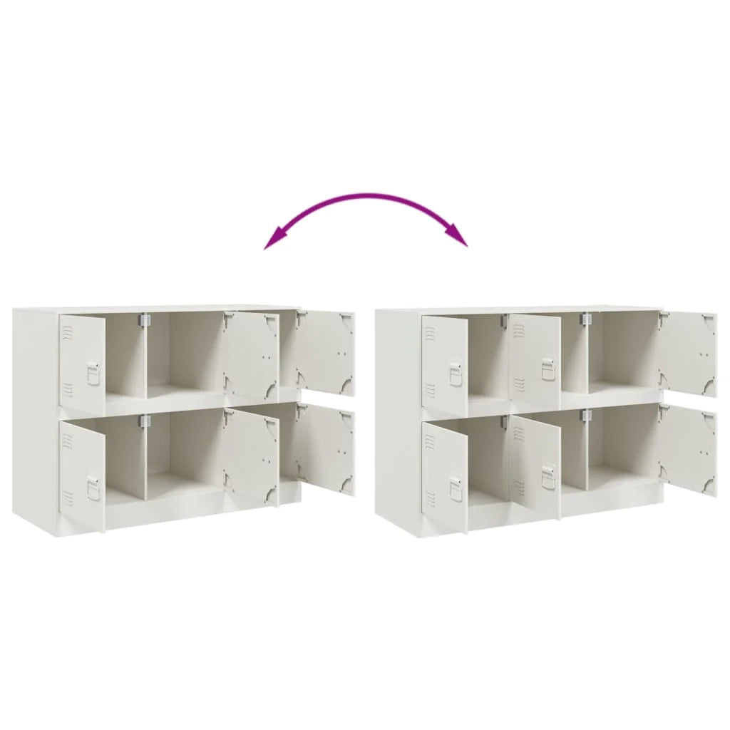 Buffet credenza cassettiera armadio mobile contenitore organizer per cucina soggiorno salotto 99 x 39 x 73 cm acciaio bianco 02_0030543