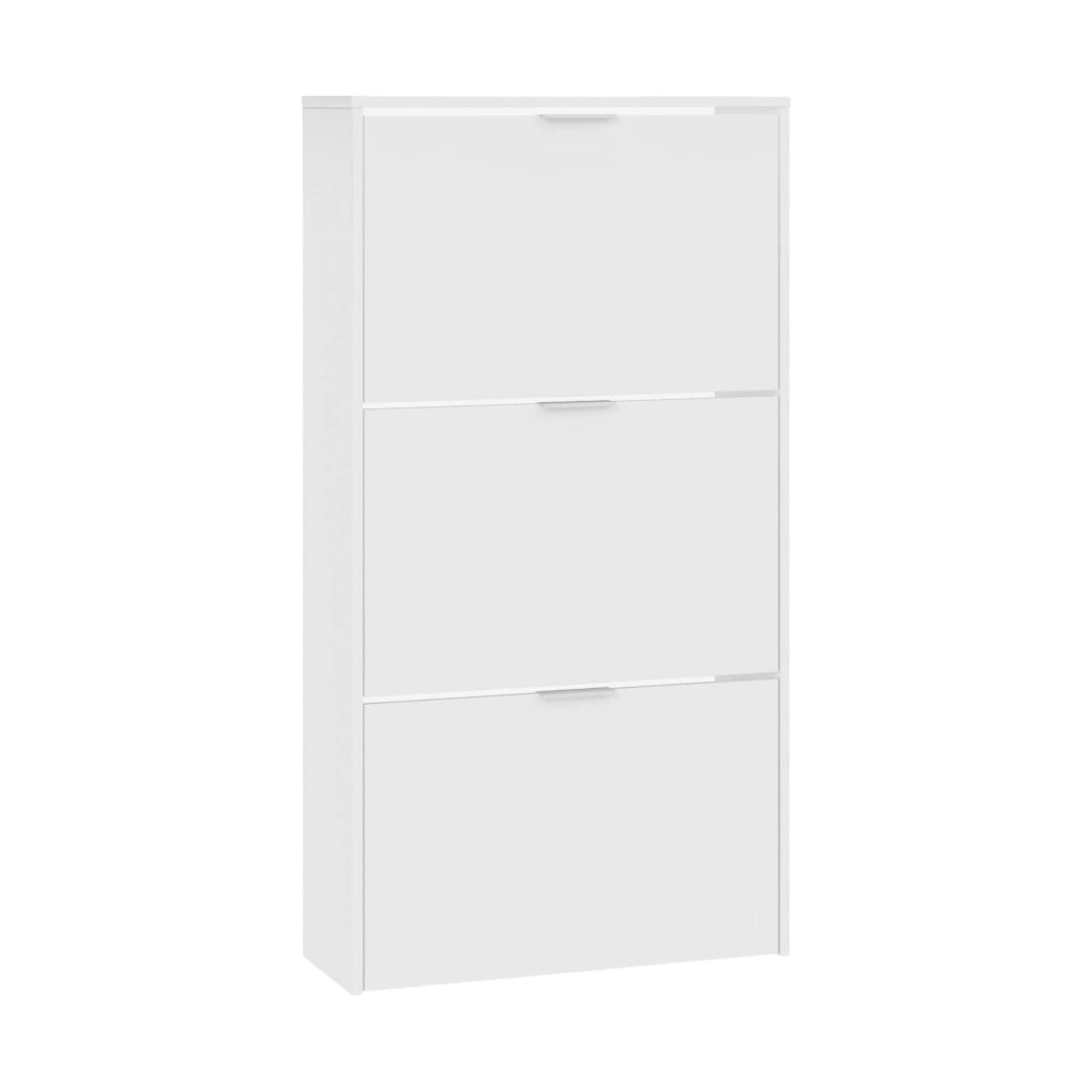 Mobile Portascarpe Asca, Scarpiera 18 Paia, 60x22x113h cm Bianco Lucido