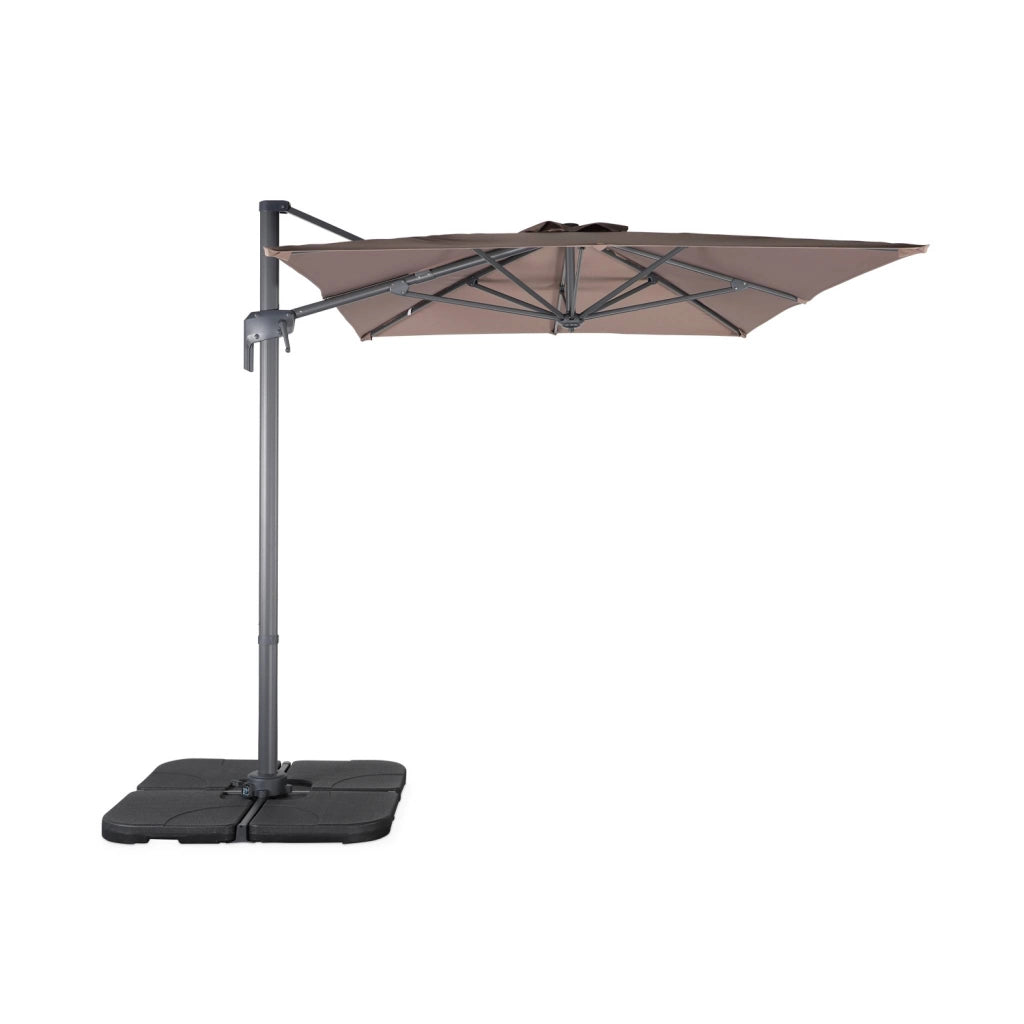 Ombrellone rettangolare eccentrico, 3x2m, talpa