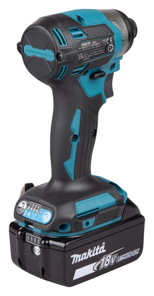 Makita DTD173RTJ Avvitatore a Impulsi Brushless 18V con 2 Batterie 5,0Ah e Caricatore