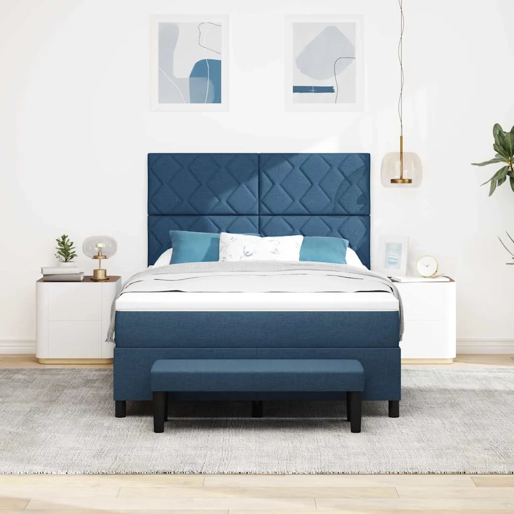 Letto a molle con materasso Blu 160 x 200 cm Tessuto 3344162