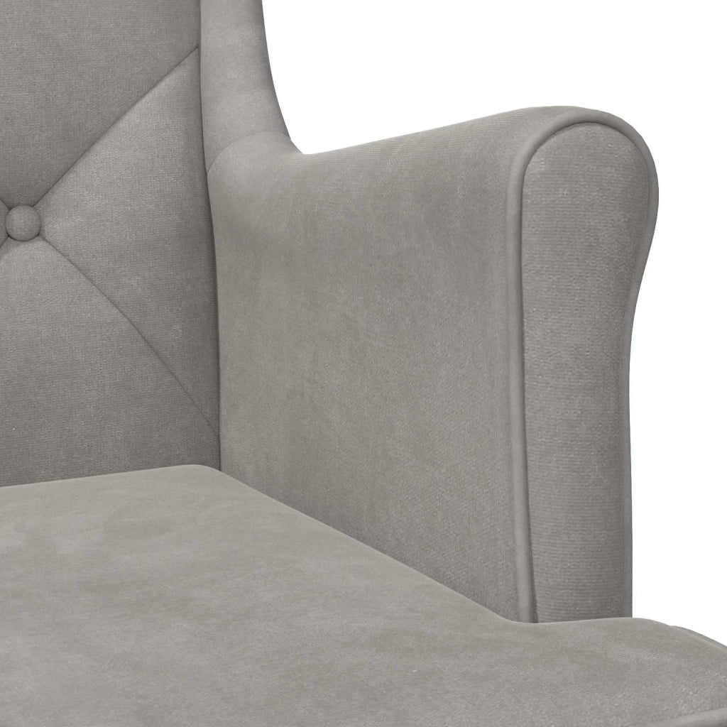 Poltrona Grigio Chiaro Velluto