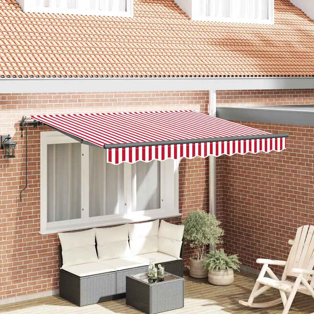 vidaXL Tenda Retrattile Rosso e Bianco 250 x 200 cm