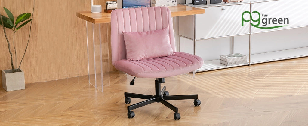Sedia da ufficio moderna per home office con altezza regolabile, rotazione 360°, senza braccioli e ruote silenziose
