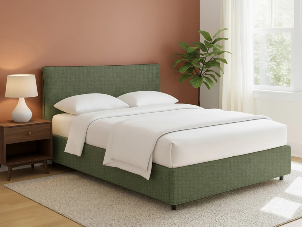 Tipton, Letto Matrimoniale Sfoderabile Made in Italy, Verde