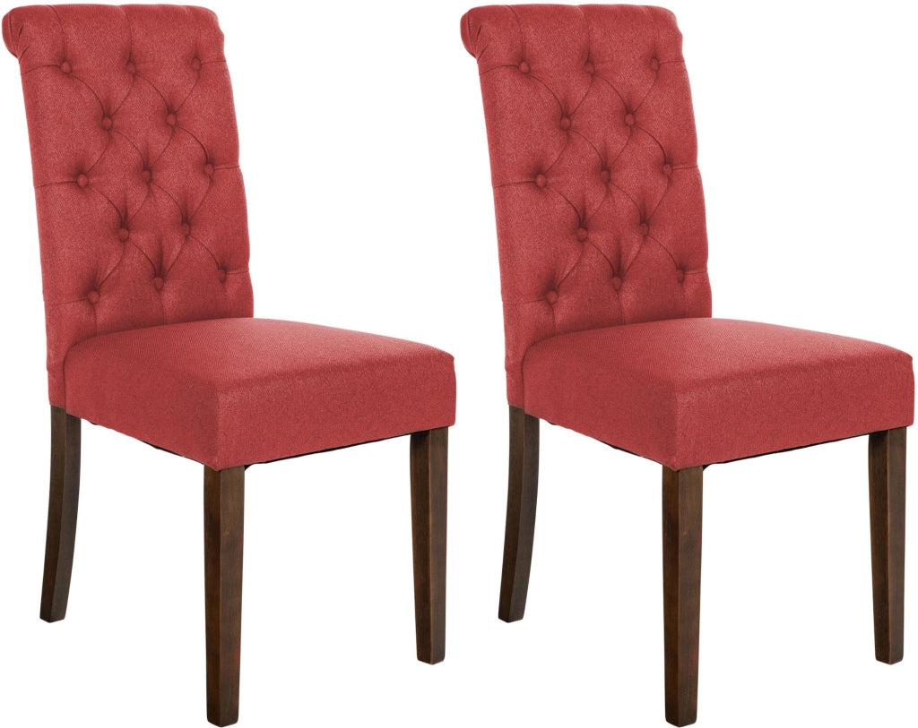 Set di 2 sedie da pranzo Lisburn rosso,Tessuto