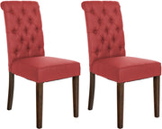 Set di 2 sedie da pranzo Lisburn rosso,Tessuto