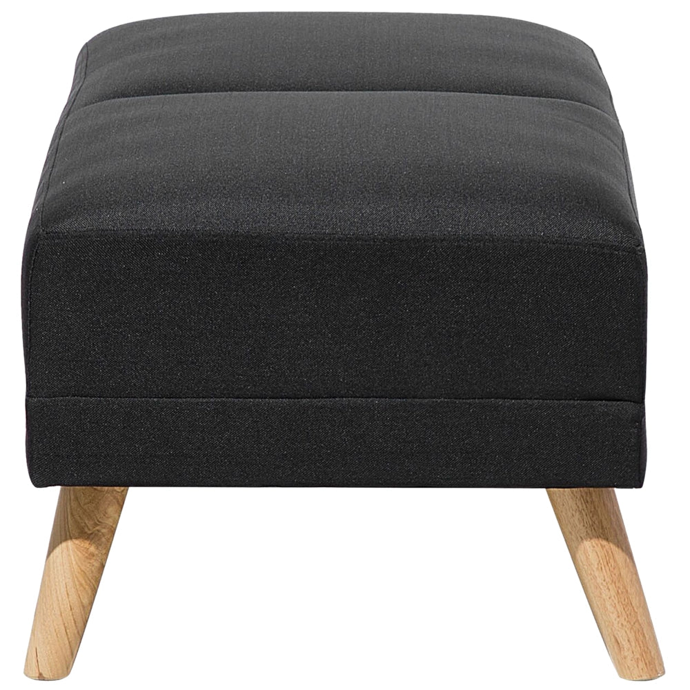 Gambe in legno massello rettangolari imbottite in tessuto Nero ottomana moderno minimalista