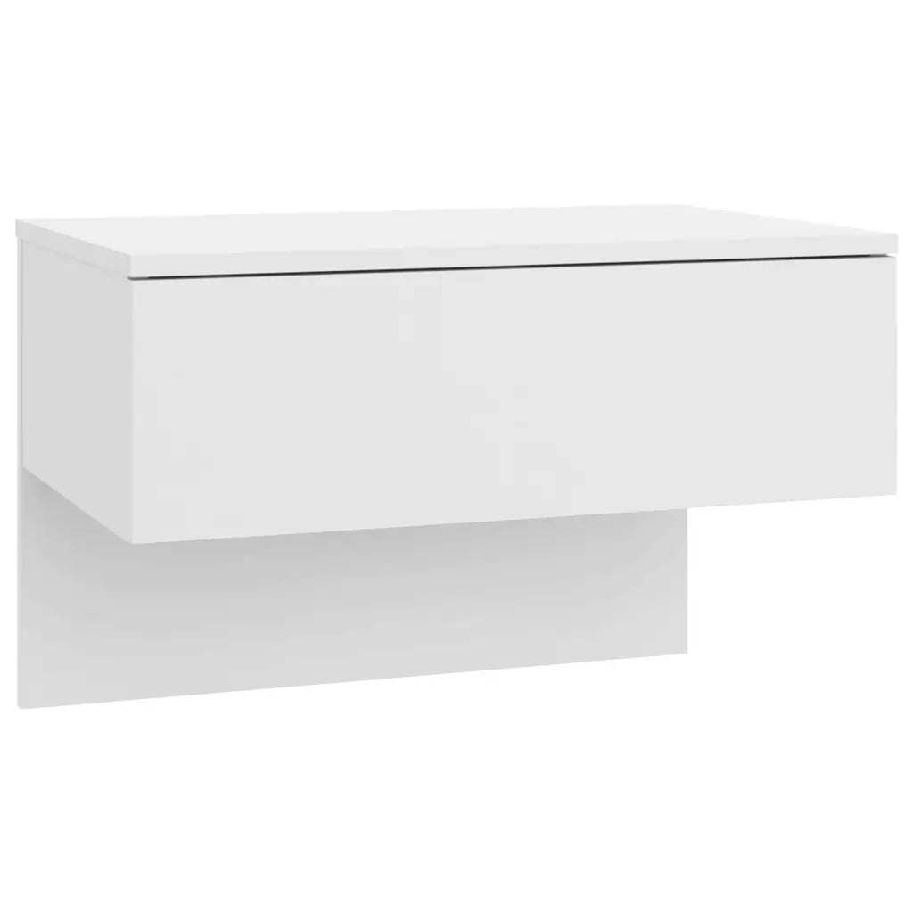 Set di 2 Comodini | Armadio da Notte | Mobiletto da notte a Muro Bianco Lucido
