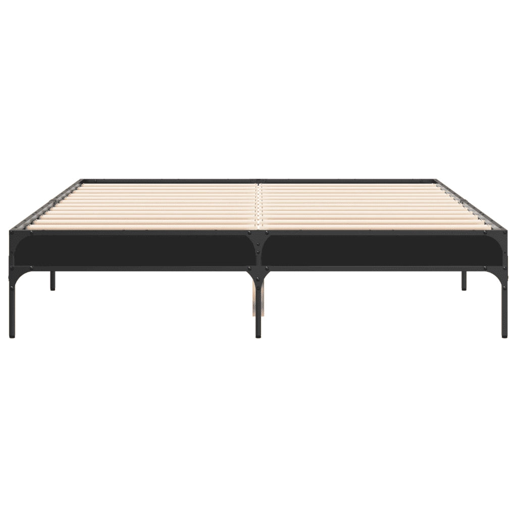 Giroletto Nero 120x200 cm in Legno Multistrato e Metallo