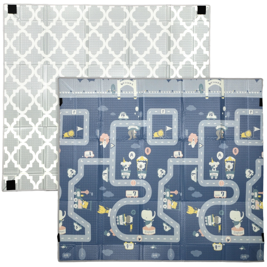 Tappeto Pieghevole Reversibile per Bambini ¨C zephmum ¨C 202x180.5x1 cm Multicolor Impermeabile